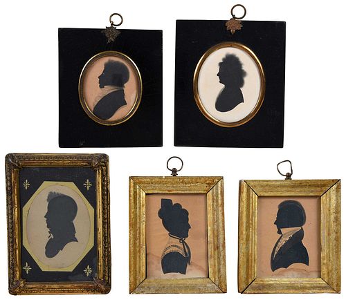 Five British or American School Silhouette Portraits