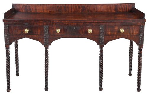 Fine Virginia Late Federal Carved Mahogany Sideboard