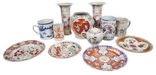Group of 12 Chinese Export/British Table Objects