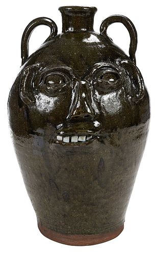 Large Burlon Craig Stoneware Face Jug