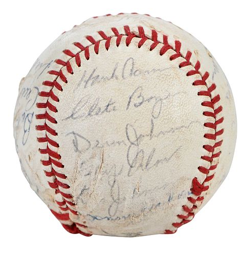 Late 1960s Signed Atlanta Braves Baseball with Hank Aaron 