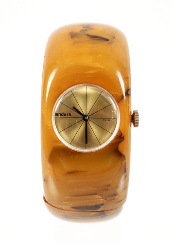 Vintage Endura Bakelite Clamper Bracelet Watch