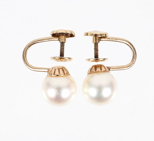 14K Cultured Pearl Earrings
