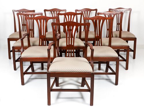 Set of Ten 20th Century Mahogany Dining Chairs 