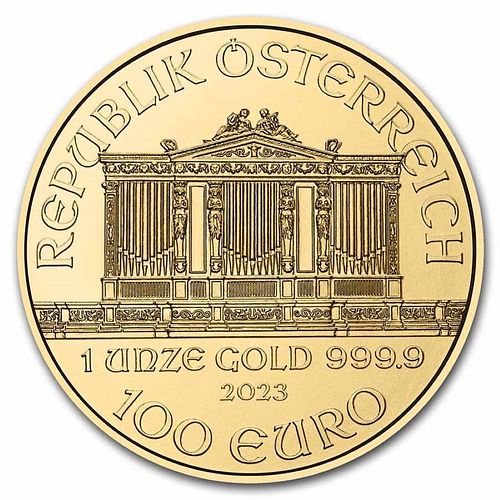 (10) 2023 Austrian Philharmonic .9999 Gold 1 ozt