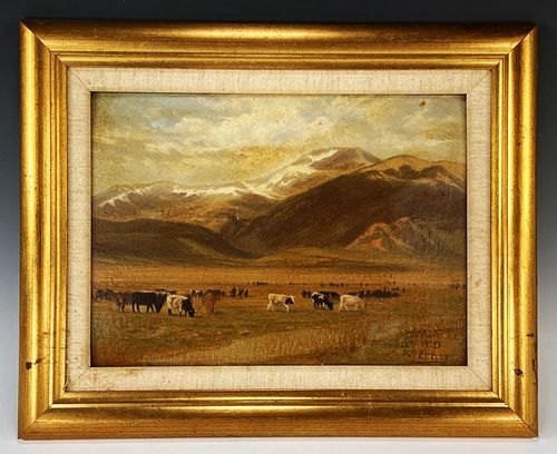 WILLIAM HENRY DAVID KOERNER PAINTING COWS IN A FIELD