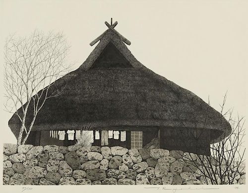 Ryohei Tanaka "Hatago Roof" Etching