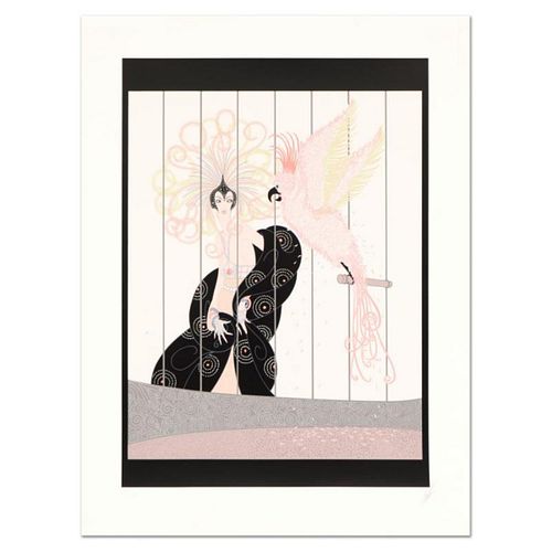 Erte (1892-1990), "The Bird Cage" Limited Edition Serigraph, Numbered and Hand Signed with Certificate of Authenticity.