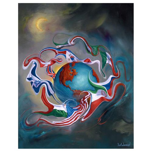 Jim Warren, "Come Together" Hand Signed, Artist Embellished AP Limited Edition Giclee on Canvas with COA