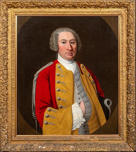 PORTRAIT OF AMERICAN MAJOR GENERAL SIR WILLIAM PEPPERRELL OIL PAINTING