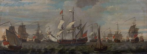  THE BATTLE OF CAPE FINISTERRE OIL PAINTING