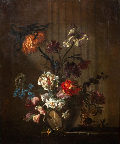  STILL LIFE OF FLOWERS IN A VASE OIL PAINTING