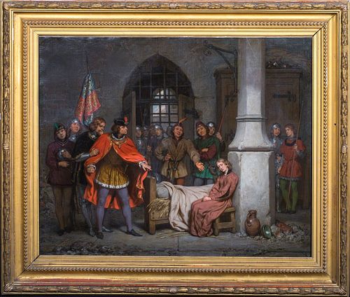 THE TRIAL OF JOAN OF ARC BY CHARLES VII OIL PAINTING