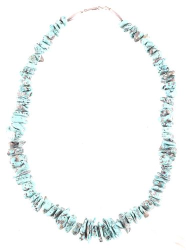 Navajo Nugget Kingman Turquoise Necklace c. 1940s