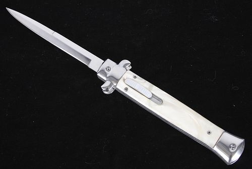 Stainless OTF Pearl Handle Switchblade  Knife