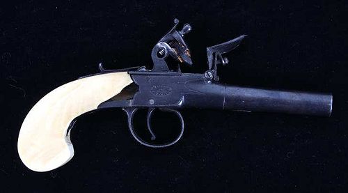 Muff Flintlock .45 Cal Pocket Pistol C. 1770-1830