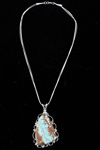 Navajo B. B. Tsosie Turquoise & Sterling Necklace