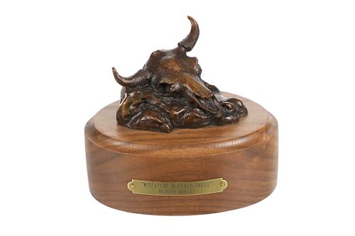 Dave Hodges (1949 -) Original Buffalo Skull Bronze