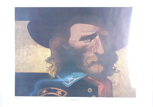 Robert Peak Signed Lithograph, "General Custer"