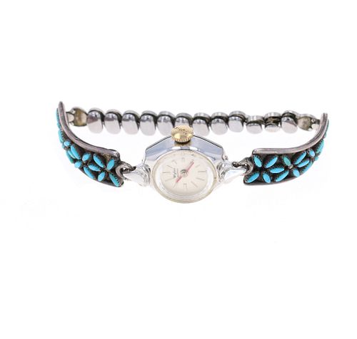 Zuni Sterling Silver Turquoise Watch & Watchband
