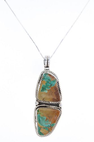 Navajo Royston Turquoise & Sterling Necklace