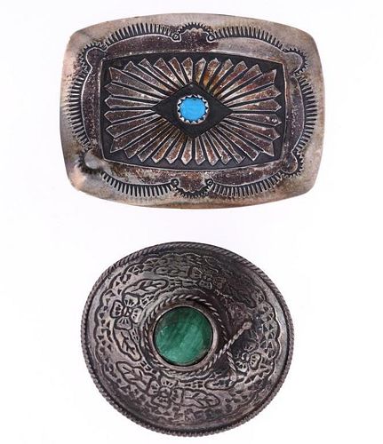Navajo & Taxco Sterling Silver Buckle & Pin