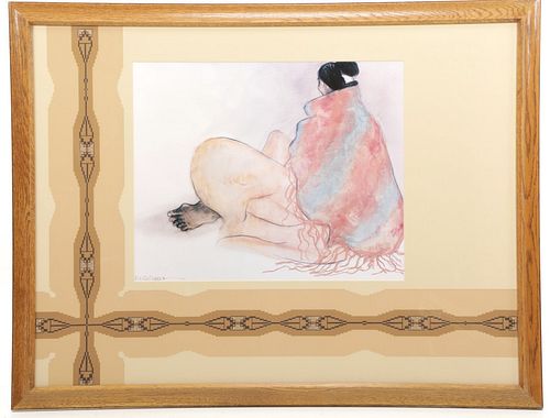 R. C. Gorman (1931-2005) Navajo Woman Framed Print