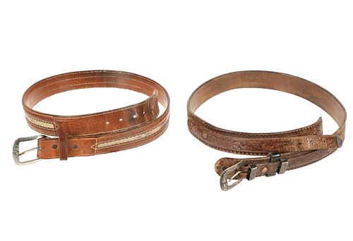 C. 1940-60s Silver Ranger Buckle & Horsehair Belts