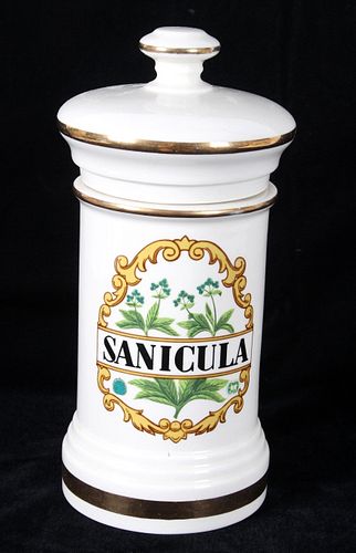Vintage 1950-60s Ceramic Sanicula Apothecary Jar