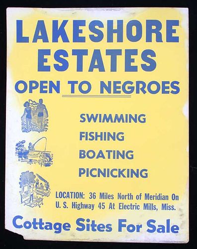 1950's Mississippi Lakeshore Estates Sign