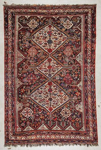 Antique Shiraz Rug: 6'4" x 9'7", 193 x 292 cm