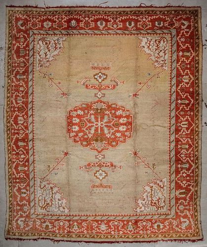 Antique Oushak Rug: 11'9" x 14'6", 358 x 442 cm