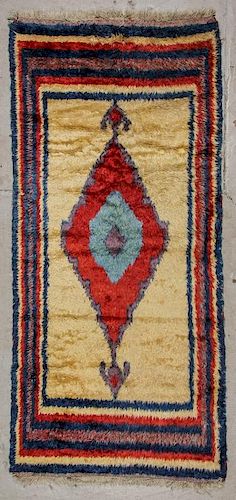 Vintage Turkish Tulu Rug: 4'6'' x 9'11'', 137 x 302 cm