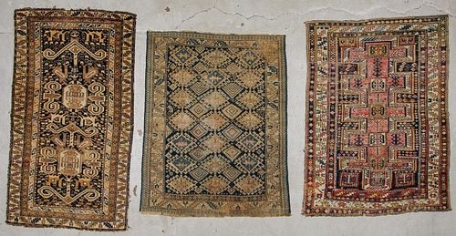 3 Antique Caucasian Rugs