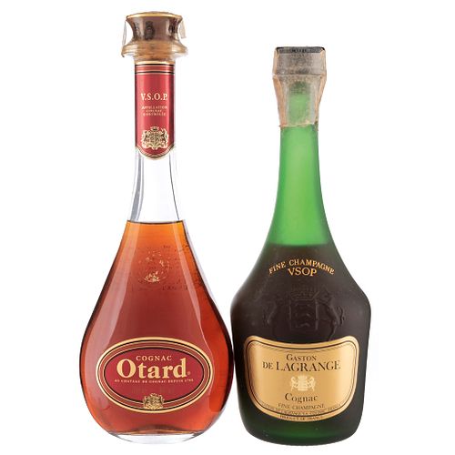 Cognac. a) Otard. V.S.O.P. b) Gaston de Lagranje. V.S.O.P. Total de piezas: 2.