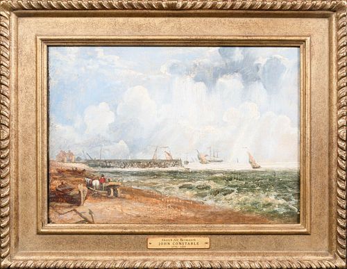  VIEW OF YARMOUTH BEACH OIL PAINTING