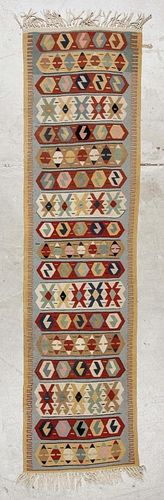 Vintage Turkish Kilim: 27" x 104", 69 x 264 cm