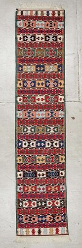 Vintage Turkish Kilim: 31.25" x 142", 79 x 361 cm