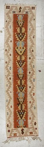 Vintage Turkish Kilim: 28" x 117.5", 71 x 298 cm