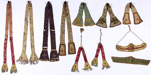 Collection of 11 Continental Ecclesiastical Silk Brocades