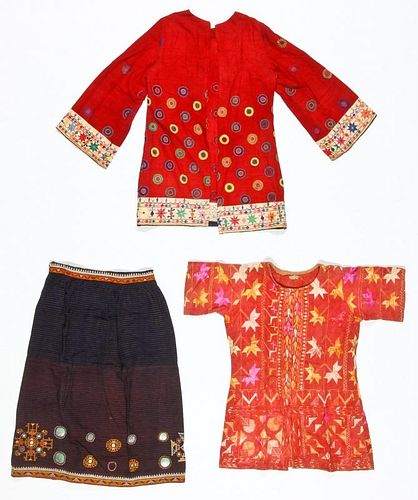 3 Old Indian Embroidered Textiles