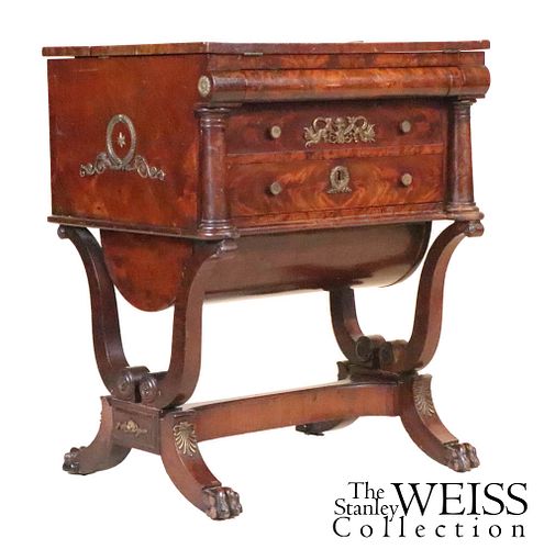 Rare Mahogany Sewing Table in the French Taste