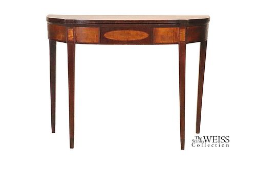 Federal Mahogany and Figured Maple Card Table
