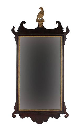 Chippendale Style Parcel-Gilt Mahogany Mirror 