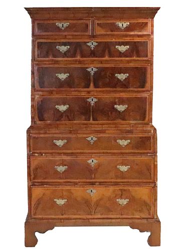 George I Walnut Chest on Chest