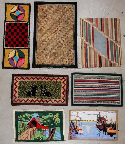 7 Antique & Vintage Hooked Rugs