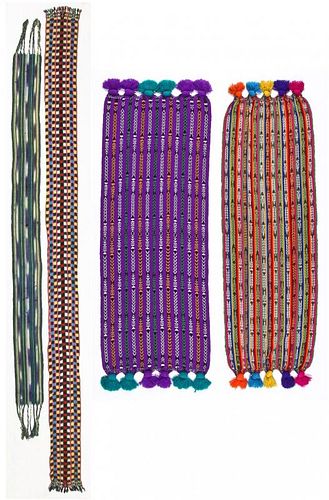4 Vintage Ikat Guatemalan Scarves