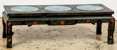 Chinese Cloisonne Inset Low Table