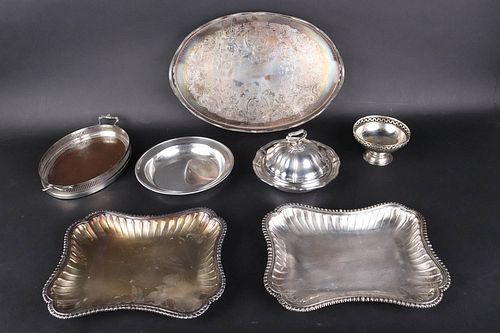 Two Silver Plated Trays with Galleries