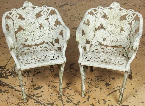 2 Fern Pattern Garden Chairs